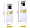 Heat Resistant Glass Carafe with Stainless Steel Silicone Flip-top Lid - Glass Water Pitcher Fridge Ice Tea Maker, 1000ml/35oz