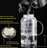 Glass Pitcher, Drip-Free Water Pitcher With Tight Lid and Pretty Brush 75 Ounces