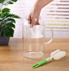 Glass Pitcher, Drip-Free Water Pitcher With Tight Lid and Pretty Brush 75 Ounces