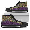 Womens Fractal Mandala Purple Spiral High Top