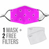 Adjustable Abruptly Pink Paisley Face Mask with 5 Layer Filters