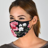 Black & Pink Roses Protection Face Mask