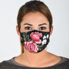 Black & Pink Roses Protection Face Mask