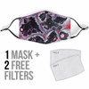 Black & Red Marble Design Protection Face Mask
