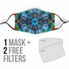 Blue Ornamental Art Mandala Design Protection Face Mask