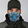 Blue Ornamental Art Mandala Design Protection Face Mask