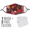 Bordeaux Floral Pattern Design Protection Face Mask