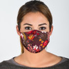 Bordeaux Floral Pattern Design Protection Face Mask