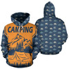 Camping 3D Hoodie Organge And Blue Full Size