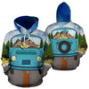 3D Camping Hoodie Camping Bus Van Full Size