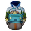 3D Camping Hoodie Camping Bus Van Full Size