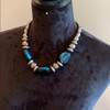 Dark Turquoise and Silver Paparazzi Necklace and Earring Set