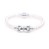 Twin Skull white leather bracelets