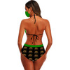 #Rossolini1# Green Stringy Selvedge Bikini Set with Mouth Mask (S11)