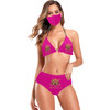 #Rossolini1# Pink Stringy Selvedge Bikini Set with Mouth Mask (S11)