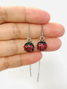 Red Beetle Threaders Earrings