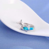 Fire Blue Opal & Sterling Silver Dolphin & Tail Ring Fire Blue Opal & Sterling Silver Dolphin & Tail Ring