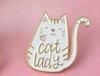 Enamel Pin Cat Lady Black color
