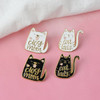 Enamel Pin Cat Lady Black color