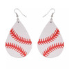 Baseball Softball Leather Earrings | White colors