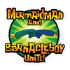 SpongeBob SquarePants Mermaidman and Barnacleboy Unite Logo Die Cut Sticker
