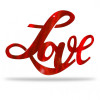 Red Cursive Love