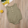 Cute As A Button Sleeveless Onesie
