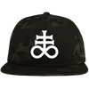 Leviathan Cross Embroidered Flat Bill High-Profile Snapback Hat
