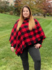My Cozy & Cute Plaid Poncho in Red