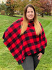 My Cozy & Cute Plaid Poncho in Red