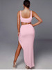 Crop Top Split Skirt Two Piece Set