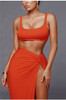 Crop Top Split Skirt Two Piece Set
