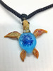 Caribbean blue glass turtle pendant ocean necklace great coral reef shell Caribbean blue glass turtle pendant ocean necklace great coral reef shell