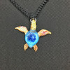Caribbean blue glass turtle pendant ocean necklace great coral reef shell Caribbean blue glass turtle pendant ocean necklace great coral reef shell