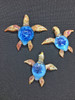 Caribbean blue glass turtle pendant ocean necklace great coral reef shell Caribbean blue glass turtle pendant ocean necklace great coral reef shell