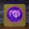 Panda wooden LED lamp