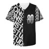 Silver and Black Logo All Over Print Baseball Jersey
