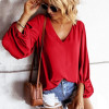 Plus Size 5XL Lantern Sleeve Women's Blouses Spring V-Neck Long Sleeves Female Tops 2020 Fashion Solid Ladies Chiffon Blouse Plus Size 5XL Lantern Sleeve Women's Blouses Spring V-Neck Long Sleeves Female Tops 2020 Fashion Solid Ladies Chiffon Blouse