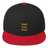 Feed Your Soul Flat Bill Cap Black And Red