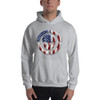 USA Flag With Skull Face Structure Hooded Sweatshirt
