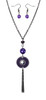 Vintage Chic Long Chain Large Pearl Circle Necklace Earrings Set