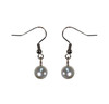 Vintage Chic Long Chain Large Pearl Circle Necklace Earrings Set