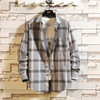 Casual Spring Autumn Plaid  Long Sleeve Streetwear