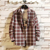 Casual Spring Autumn Plaid  Long Sleeve Streetwear