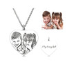 Engraved Heart Photo Pendant Necklace