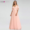 Ever Pretty Elegant Pink Evening Dresses Long A-Line Off The Shoulder V-Neck Sexy Formal Party Gowns EP07871PK Abendkleider 2020