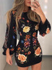 2019 Elegant Fashion Women Slim Fit Leisure Casual Bodycon Mini Dress Female Cutout Back Bishop Sleeve Floral Dress 2019 Elegant Fashion Women Slim Fit Leisure Casual Bodycon Mini Dress Female Cutout Back Bishop Sleeve Floral Dress