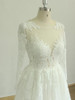 Gorgeous Longsleeves White Appliques Wedding Dress Tulle Lace Jewel Bridal Gown