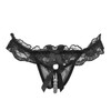 Womens Exotic Underwear Lace Open Crotch Thong Mesh Pearl Massage Temptation Lingerie Intimates G-string Underpants Sexy Panties