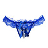 Womens Exotic Underwear Lace Open Crotch Thong Mesh Pearl Massage Temptation Lingerie Intimates G-string Underpants Sexy Panties